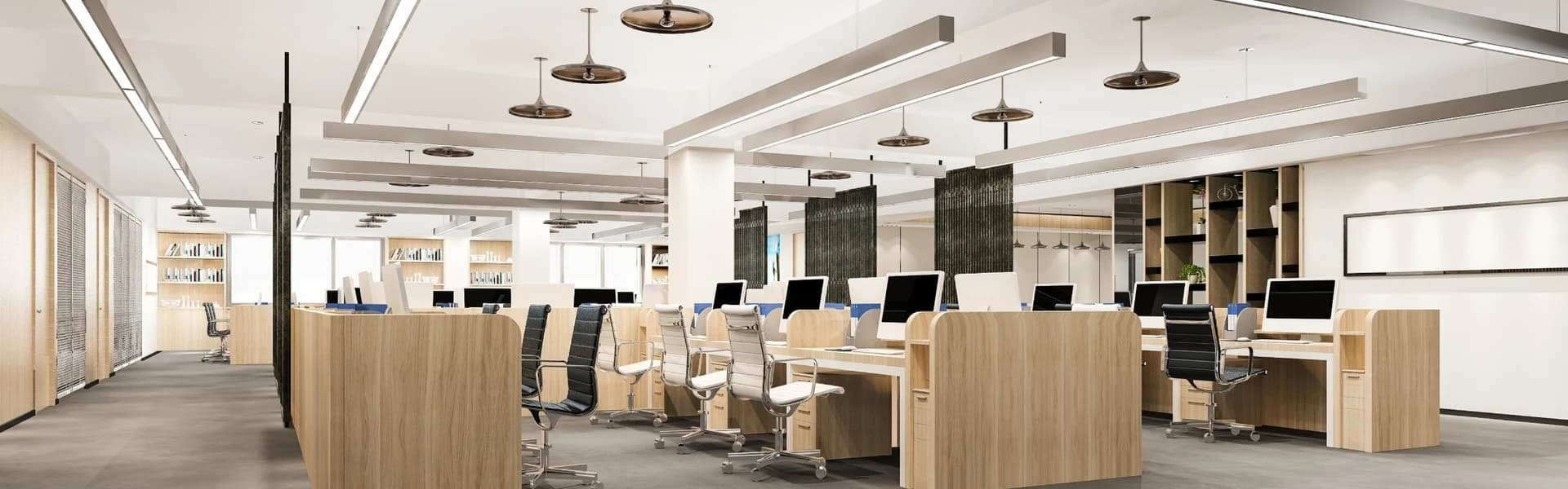 Commercial pest controller treating a business premises for fleas