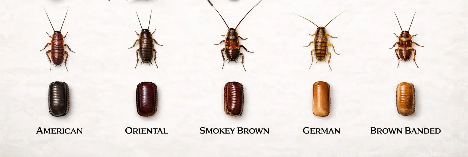 Cockroach species found in the UK — identification guide for German, Oriental, and brown-banded cockroaches